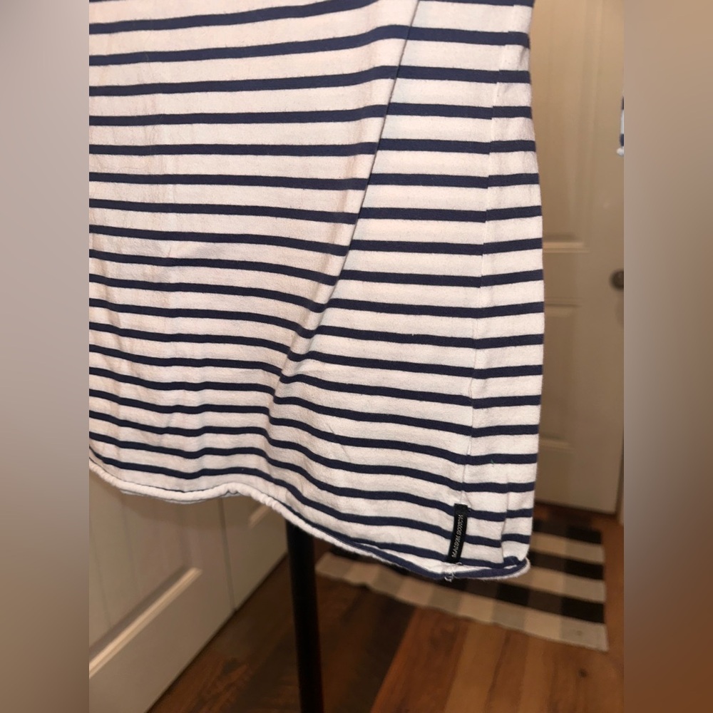 Maison Scotch & Soda Size 2 Women's Striped Top - Black and White Logo Tshirt - Picture 5 of 13